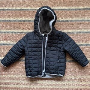 Cat And Jack Black Quilted Hooded Puffer Jacket